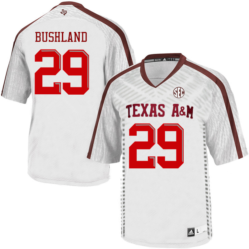 Men #29 Daniel Bushland Texas A&M Aggies College Football Jerseys Sale-White